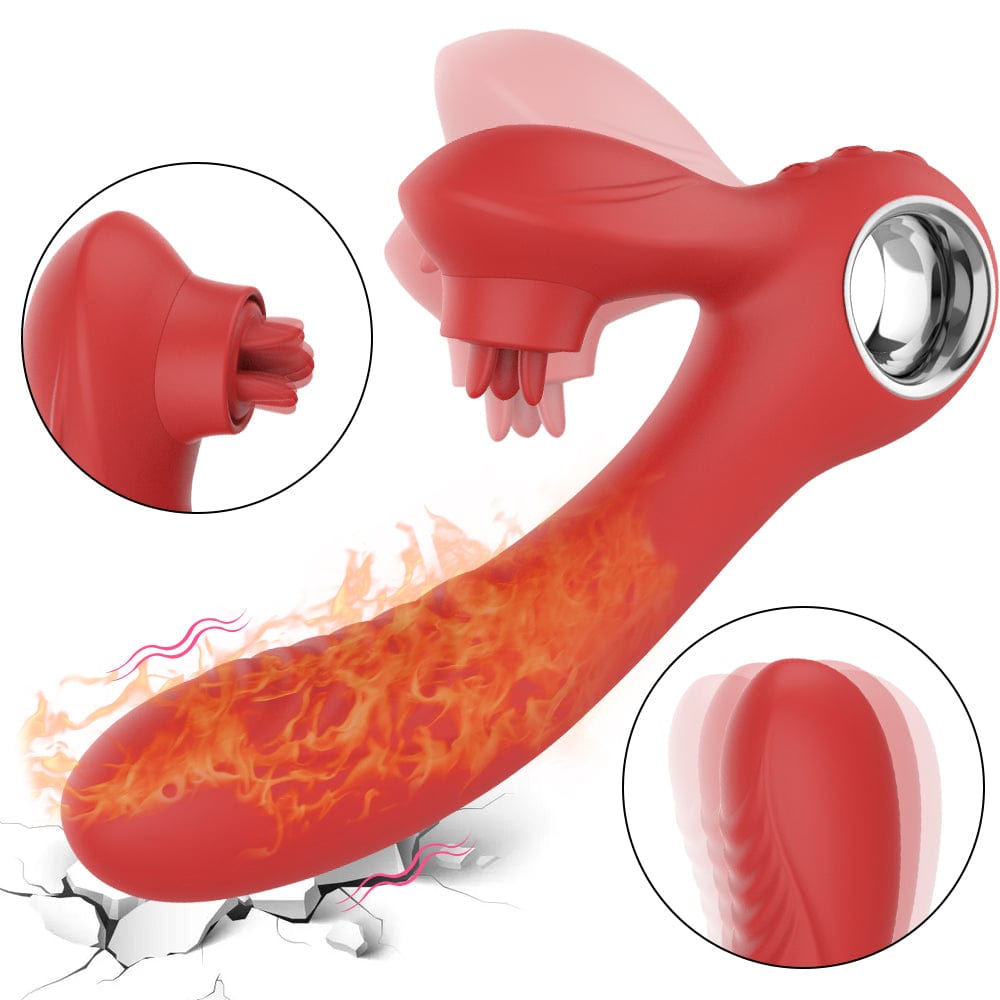 Ergonomic clitoral stimulator with heating function in hand