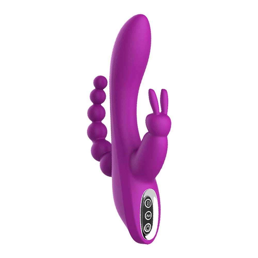 intimilife - Clitoris Stimulation Vibrator 3-in-1 G-Spot Rabbit Anal Dildo Vibrator-IntimiLife