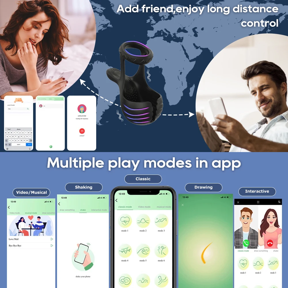 Rinco - App Remote Vibe Testicle Massager & Men’s Ring