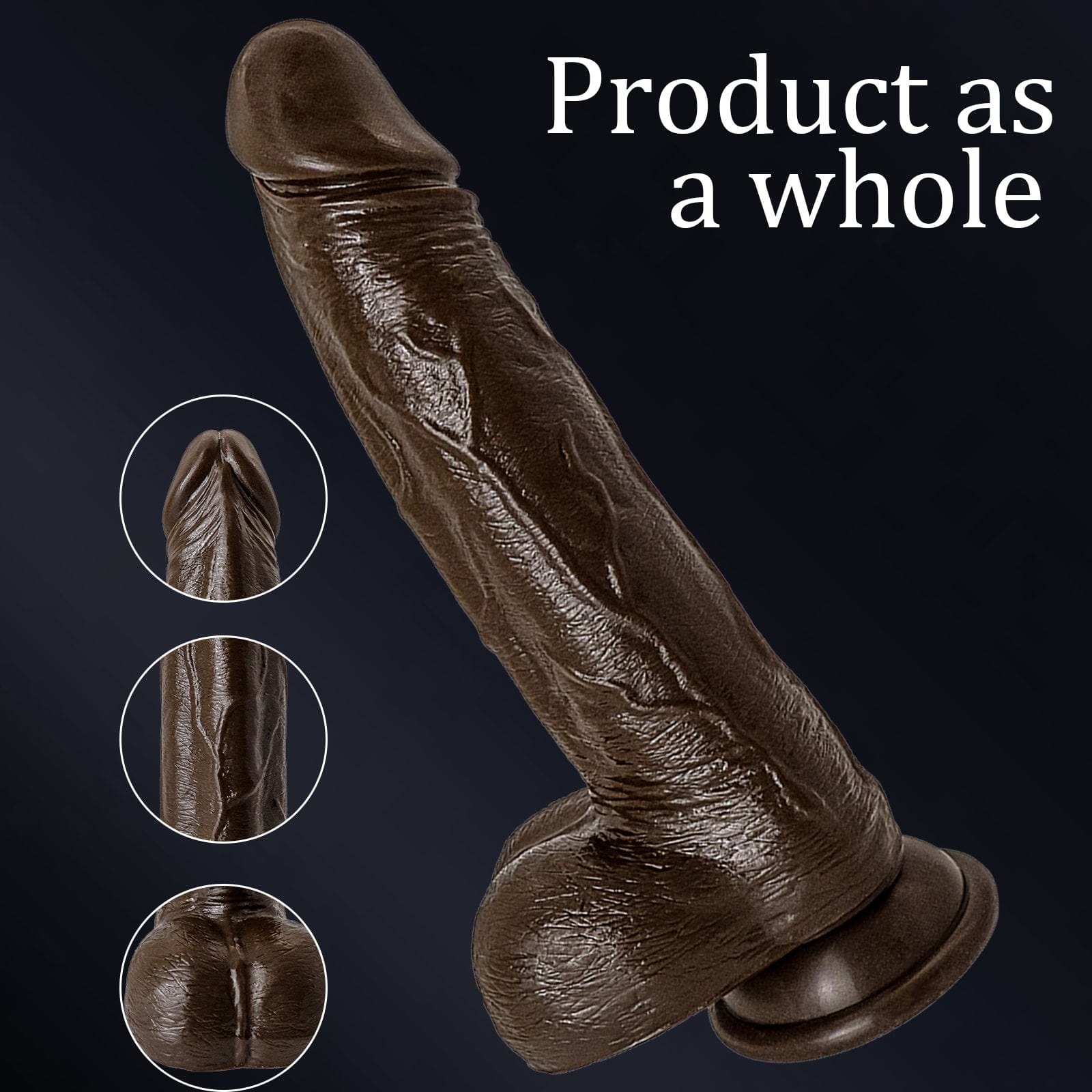 Side view showing realistic shaft design and premium silicone material