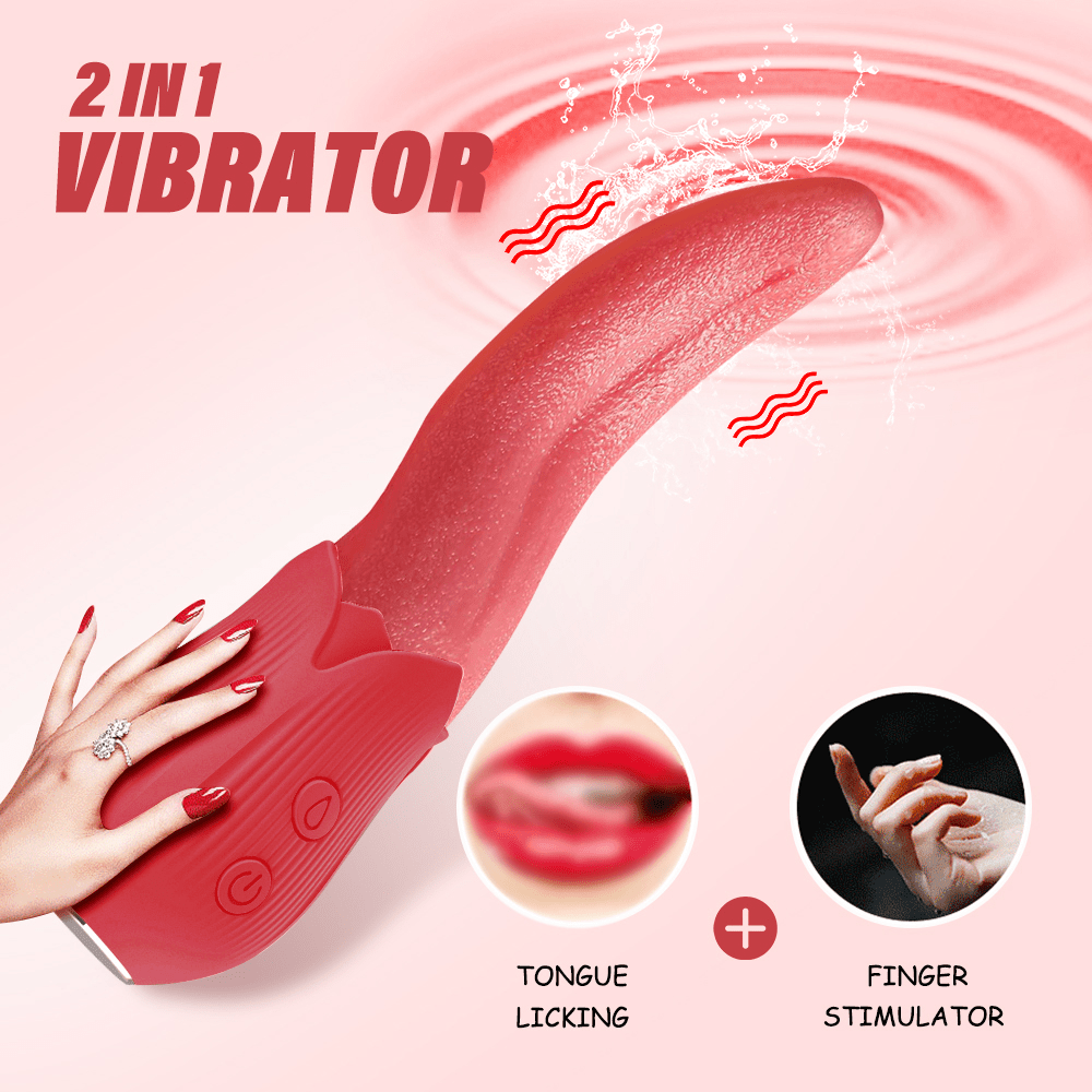 intimilife - Upgraded Rose - 20 Frequency Tongue Licking Vibrator-IntimiLife