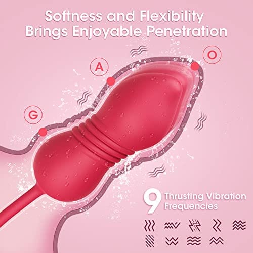 intimilife - Rose Toy Vibrator Female Telescopic Egg Jumping  Tongue Licker Sex Toys-IntimiLife