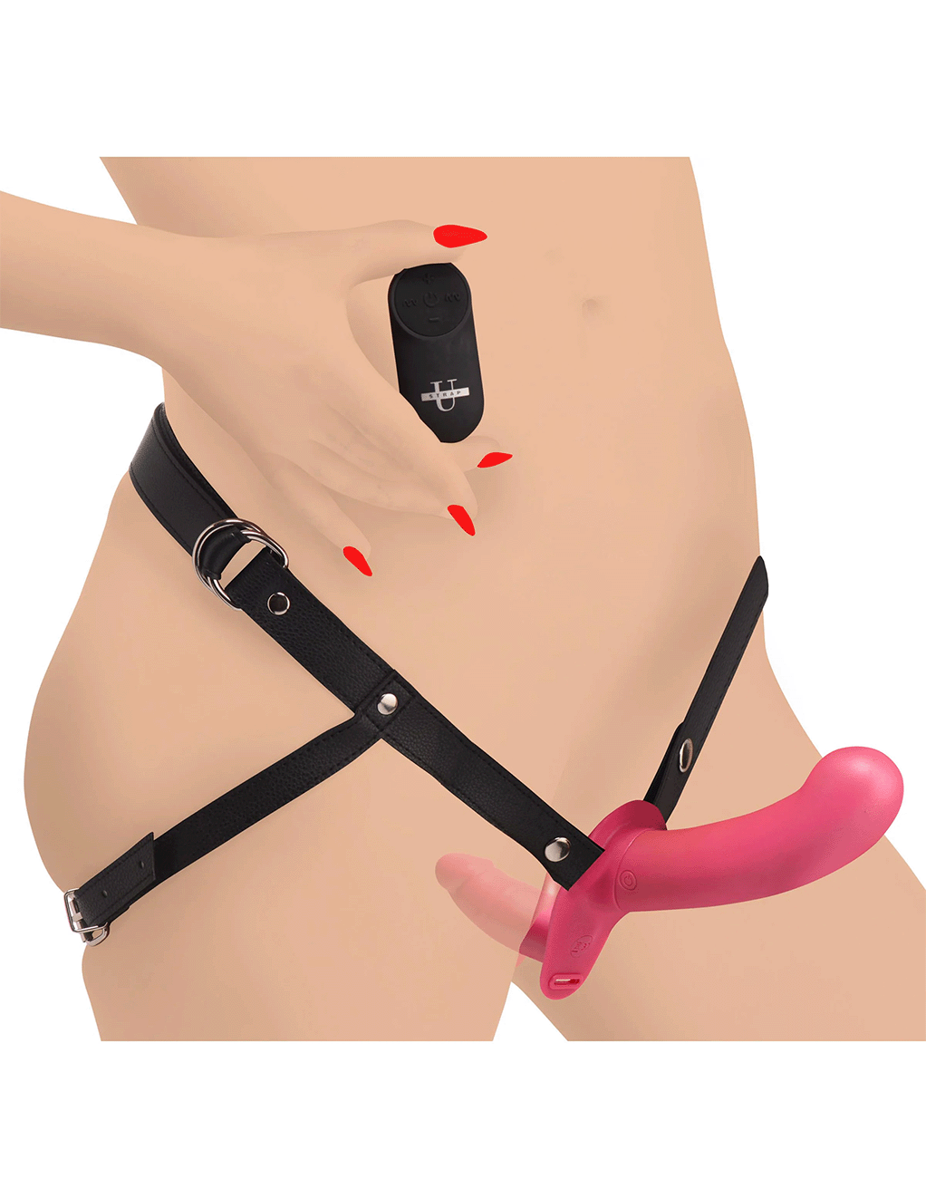 28X Double Diva 1.5in Remote Control Strap On Set-IntimiLife