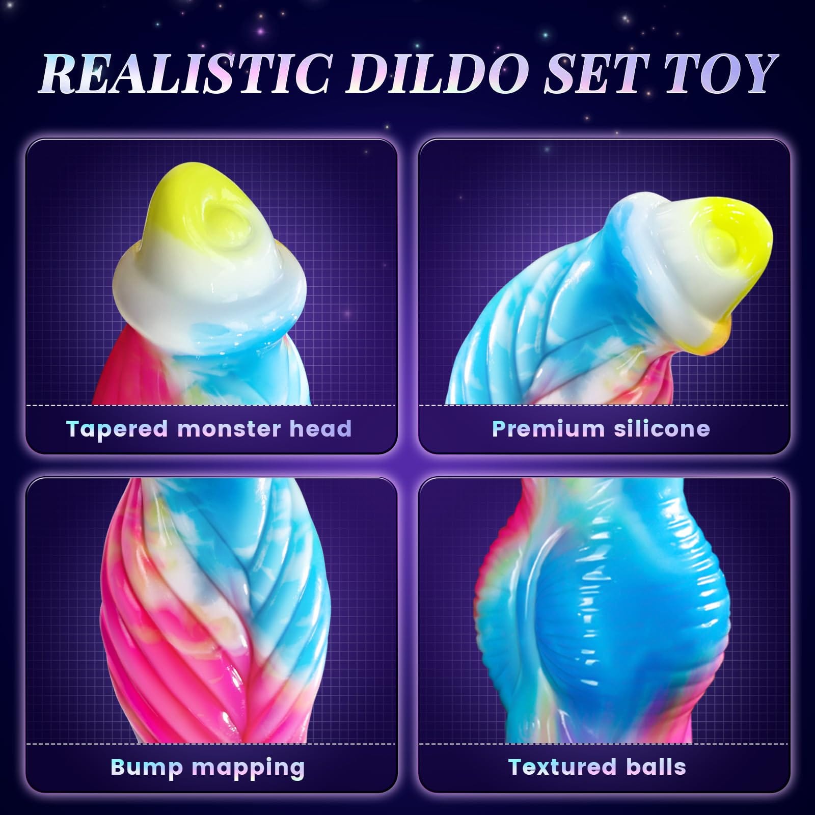 Thrusting vibrating dildo demonstrating 7 vibration modes