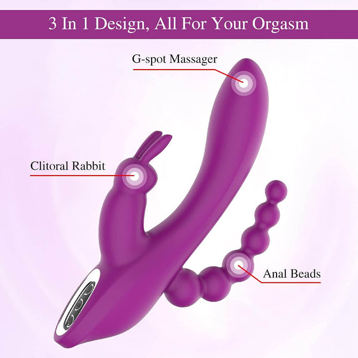 Double-Headed 3-Point Multi-Frequency Vibrating Masturbator-IntimiLife