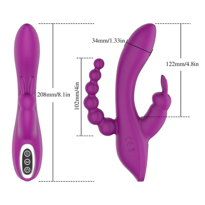 Double-Headed 3-Point Multi-Frequency Vibrating Masturbator-IntimiLife