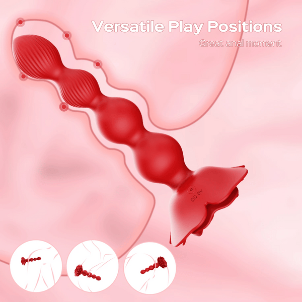Anal beads demonstrating multiple vibration modes with intuitive controls