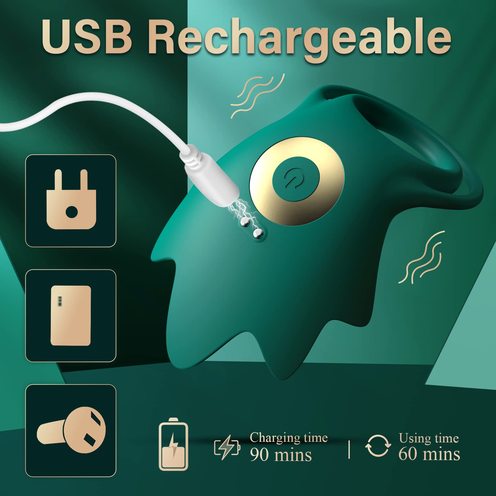 Vibrating Cock Ring with 10 Vibration Modes, Couple Penis Ring Glans Training Toy-IntimiLife