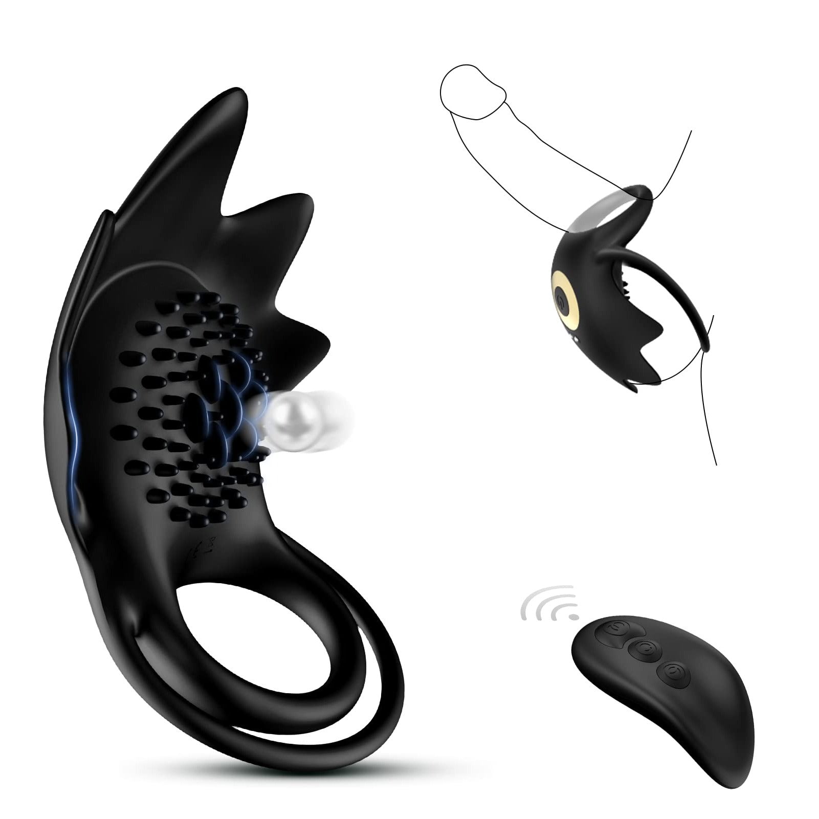 Vibrating Cock Ring with 10 Vibration Modes, Couple Penis Ring Glans Training Toy-IntimiLife