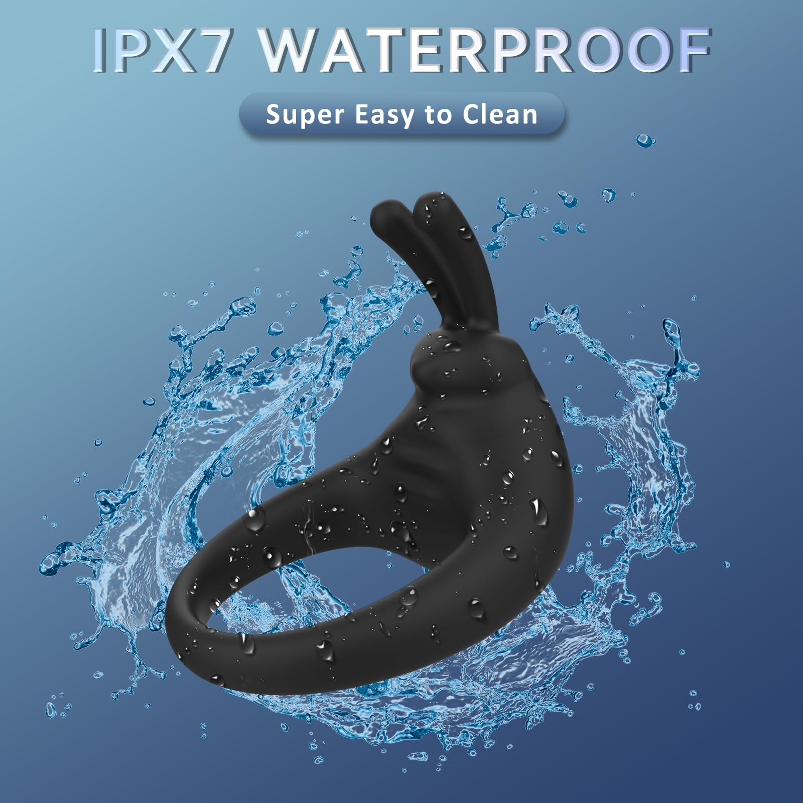 Bunny Rabbit Shaped Rechargeable Vibrating Cock Ring-IntimiLife