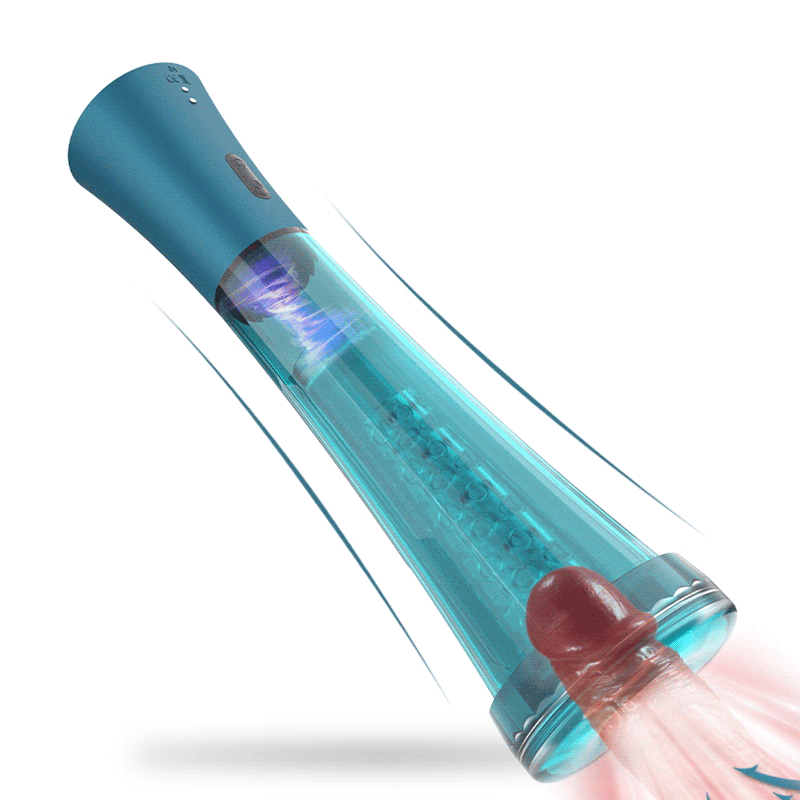 Vacuum suction penis pump with 4-level intensity control and USB charging port
