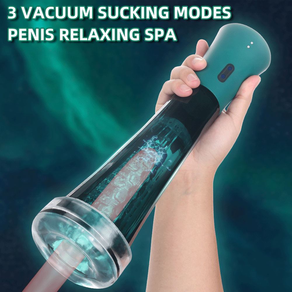 Compact penis pump with precise release button for easy suction adjustment