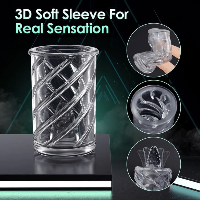 Close-up of 3D lifelike silicone sleeve with realistic texture details