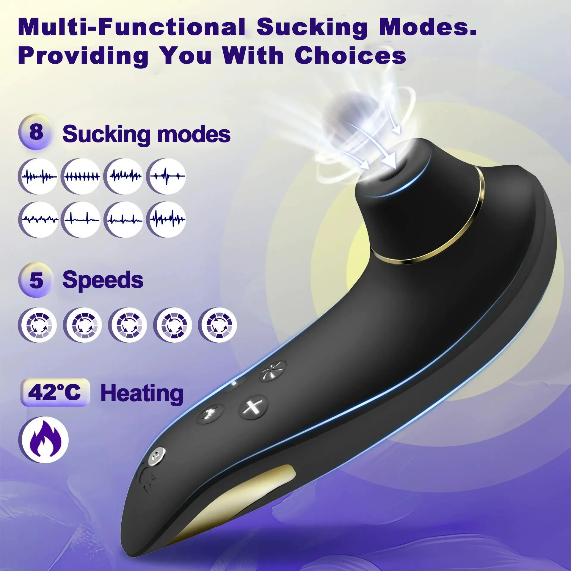 Vibrator displaying waterproof construction and USB charging port