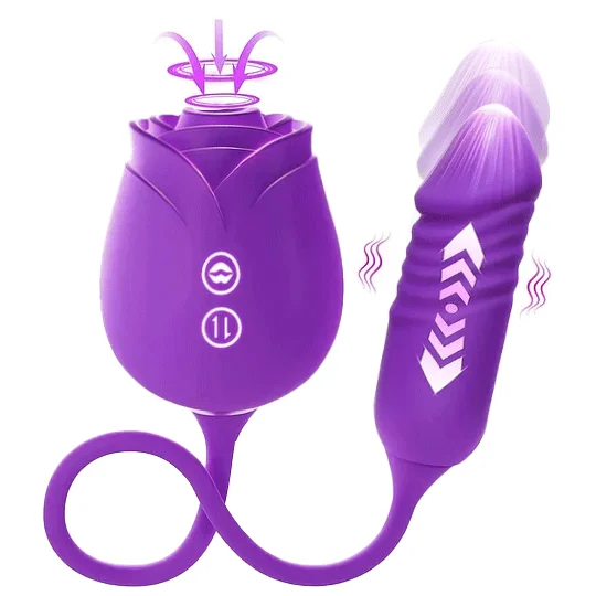 Rose Clit Sucking Toy Dildo G-spot Vibrator-IntimiLife