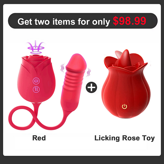 Rose Clit Sucking Toy Dildo G-spot Vibrator-IntimiLife