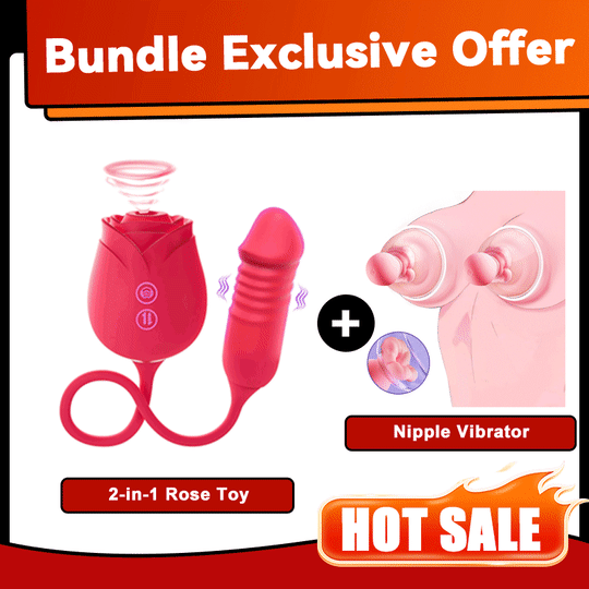 USB charging port and controls on rose suction thrusting vibrator