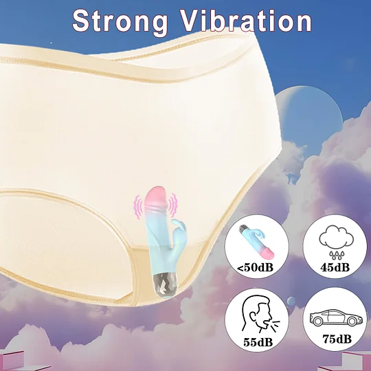 Waterproof rabbit vibrator shown with USB charging cable included