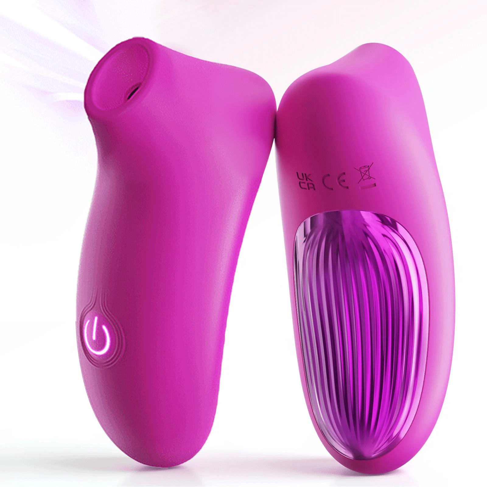 Rose clitoral suction vibrator showing ergonomic grip design
