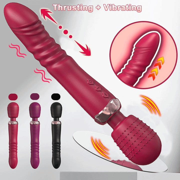 Close-up of thrusting mechanism and body-safe material texture