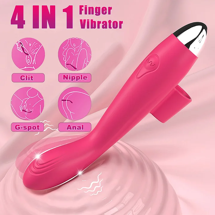 Waterproof finger vibrator in use during bath time