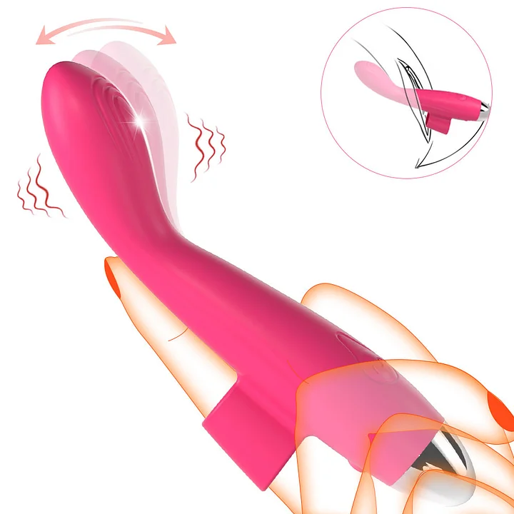 Body-safe silicone finger vibrator with multiple vibration modes