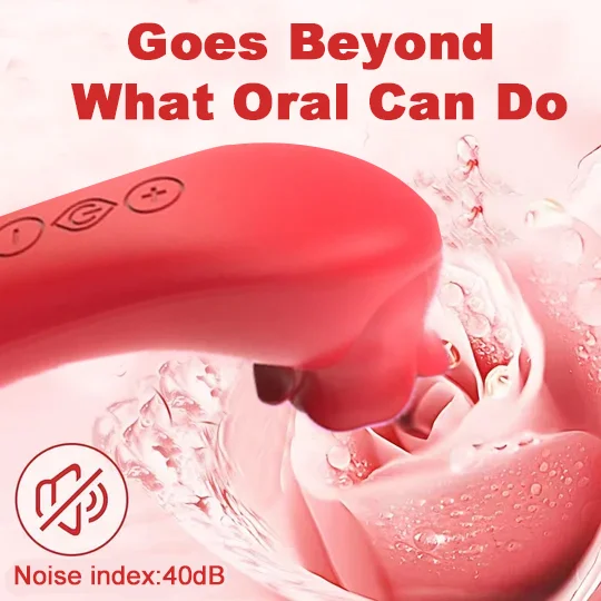 Vibrator in use highlighting clitoral stimulation feature