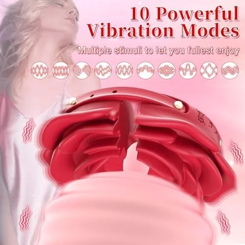 Rose vibrating nipple clamps with remote control on pink background