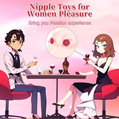 Rose Vibrating Nipple Clamps with Remote, 10 Modes & Adjustable Pressure-IntimiLife