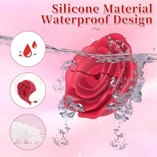 Rose Vibrating Nipple Clamps with Remote, 10 Modes & Adjustable Pressure-IntimiLife