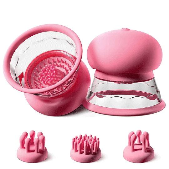 Nipple stimulator in use demonstrating discreet design and placement