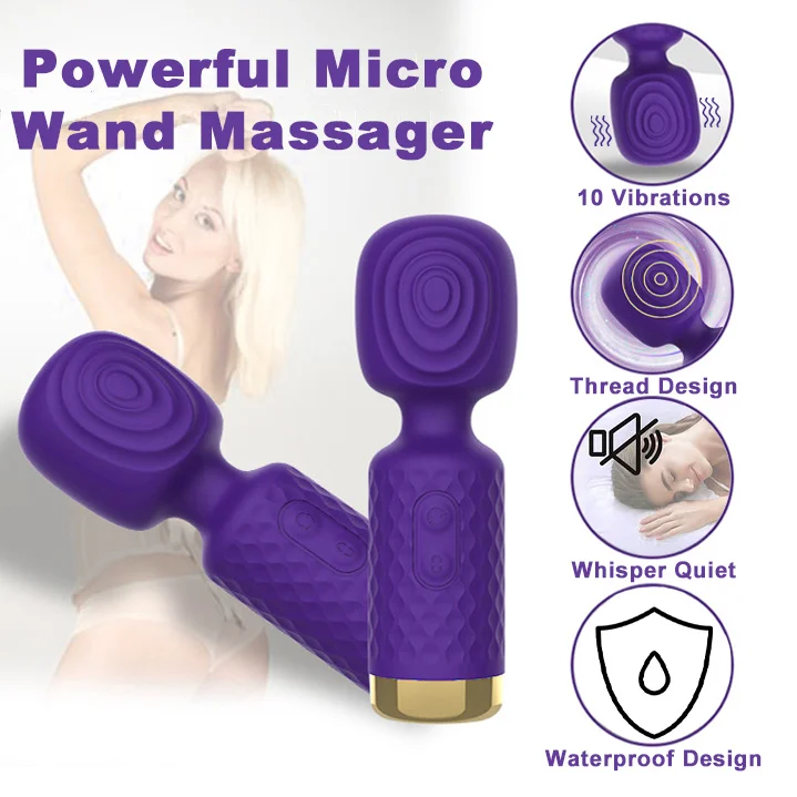 Clio Micro Wand Massager �C Clitoral Vibrator & Portable Body Massager-IntimiLife