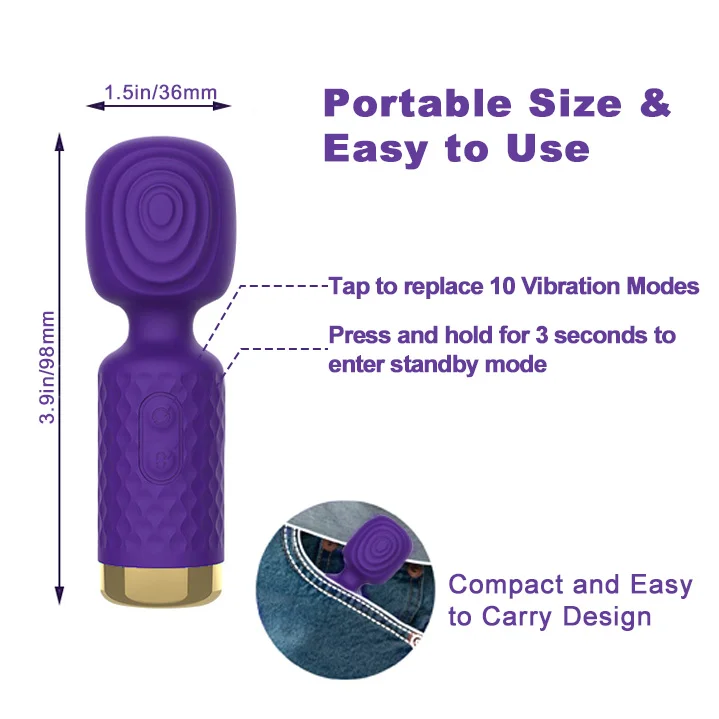Clio Micro Wand Massager �C Clitoral Vibrator & Portable Body Massager-IntimiLife
