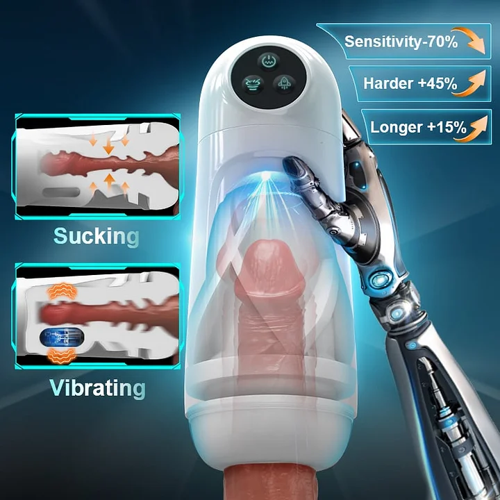 Shakti Core Deep-Throat Suction Masturbator–10 Suction+10 Vibration Modes & One-Click Climax-IntimiLife