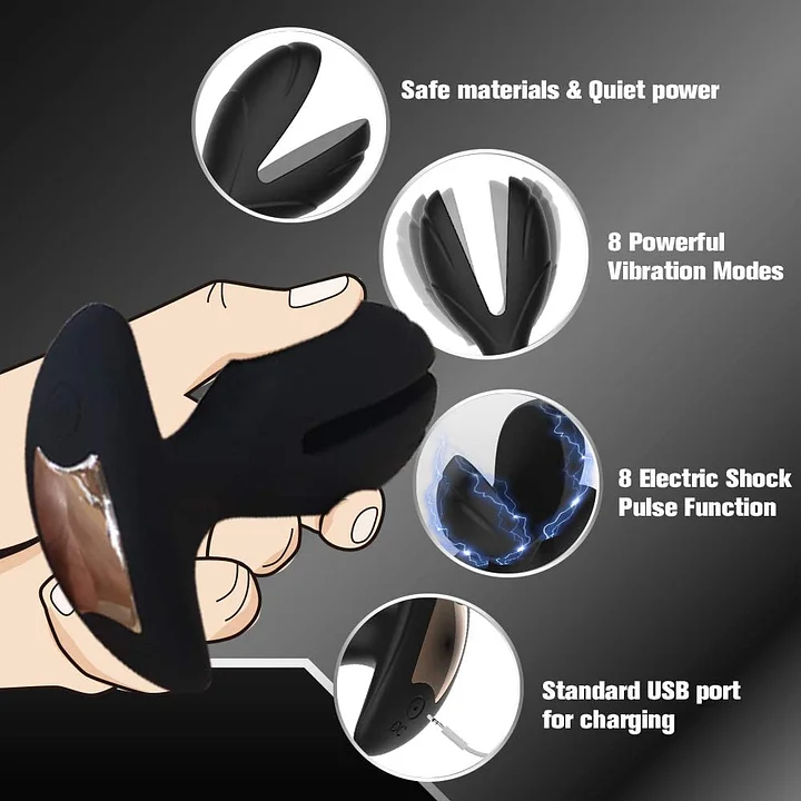 Sparq - Electric Shock Vibrating Anal Plug with Pulse Vibrator, Prostate Massager for Men with Remote Control-IntimiLife