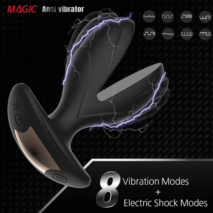 Sparq - Electric Shock Vibrating Anal Plug with Pulse Vibrator, Prostate Massager for Men with Remote Control-IntimiLife