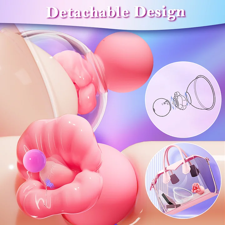 3-in-1 nipple toy showing suction and vibration features