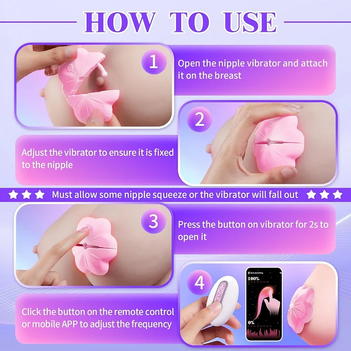 Waterproof vibrating nipple clamps with multiple vibration modes