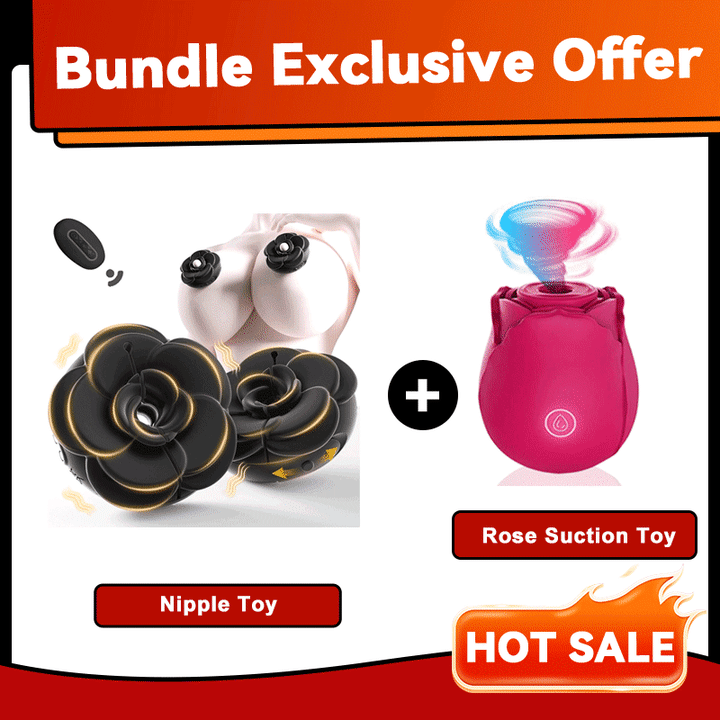 Rosara - Vibrating Nipple Clamps Rose Nipple Toys With 9 Vibrating Modes & Remote Control-IntimiLife