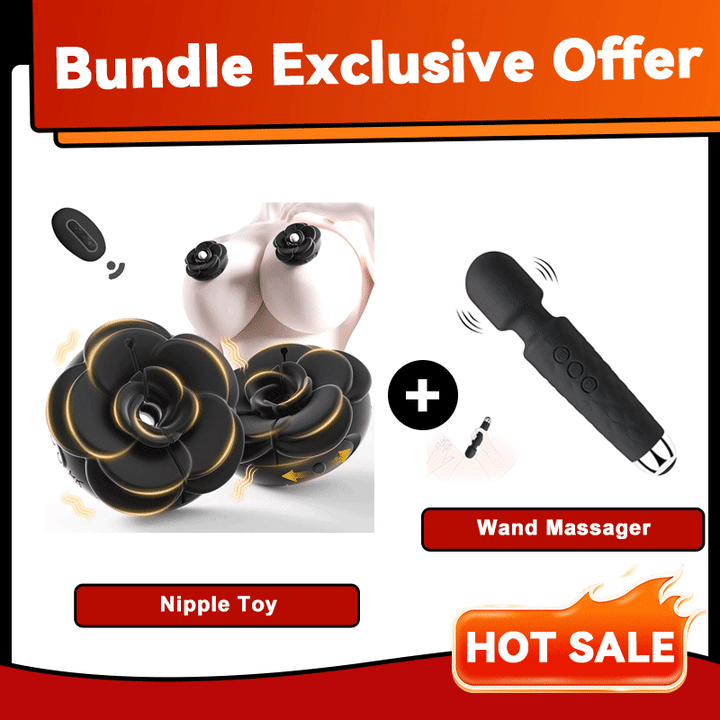 Rosara - Vibrating Nipple Clamps Rose Nipple Toys With 9 Vibrating Modes & Remote Control-IntimiLife