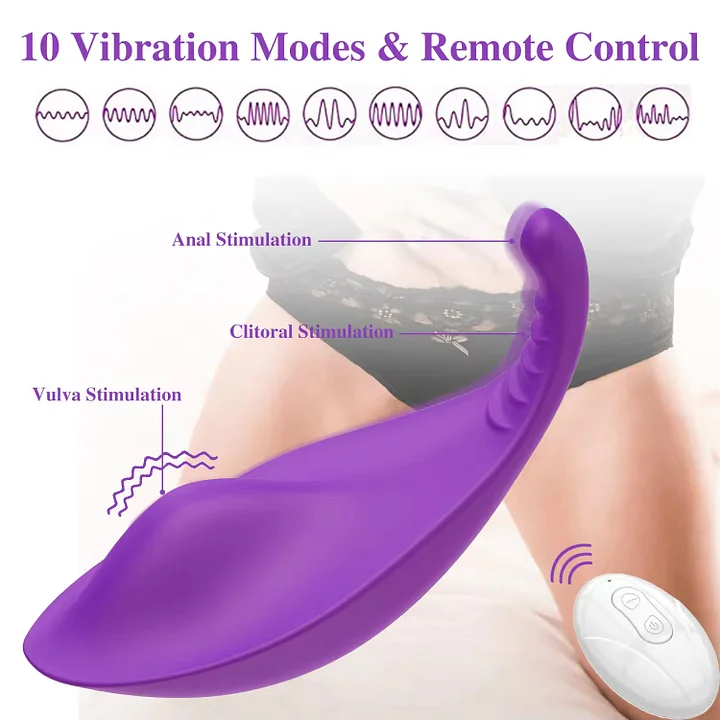 Wearable vibrator in use scenario showing discreet fit under clothing