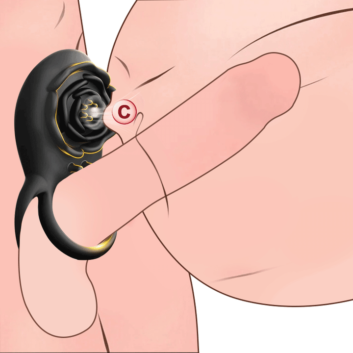 Rose Clit Stmulator & Vibrating Cock Ring Sex Toy For Couples-IntimiLife