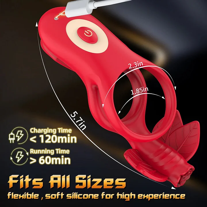 Lipleaf – Tongue Licking Vibrating Cock Ring with App Control, Mouth & Leaf Design for Clitoral and Testicle Pleasure-IntimiLife