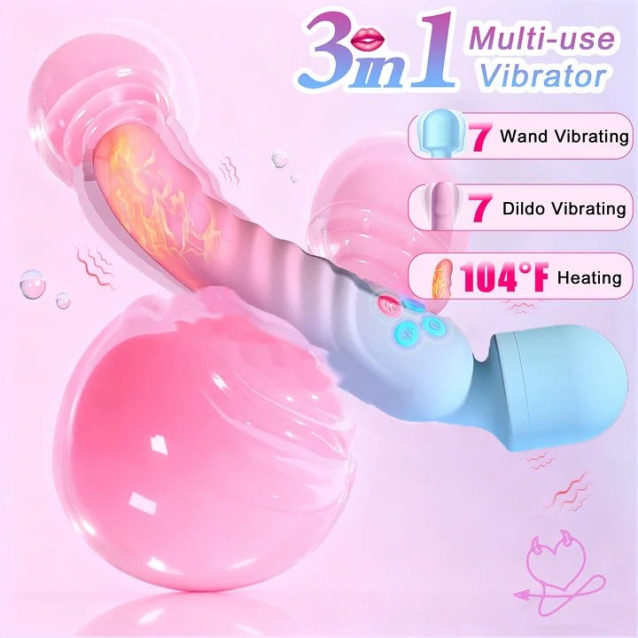 Close-up of wand's silicone head with textured surface for enhanced stimulation