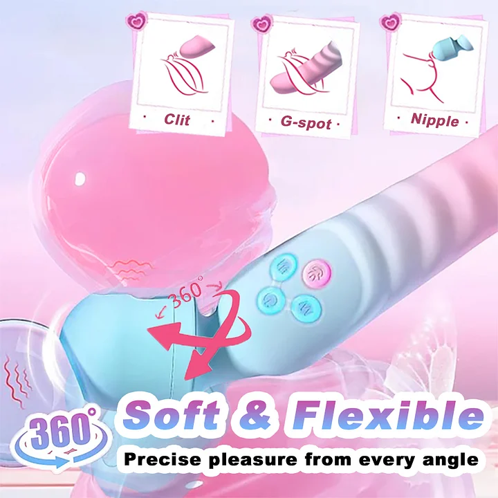 Aura – Heating Dual-Ended Wand Vibrator with Flexible Neck for Clitoral and Internal Stimulation-IntimiLife