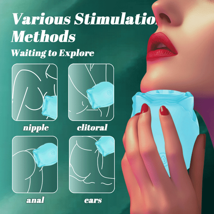 Rose sucker demonstrating versatile use for intimate stimulation