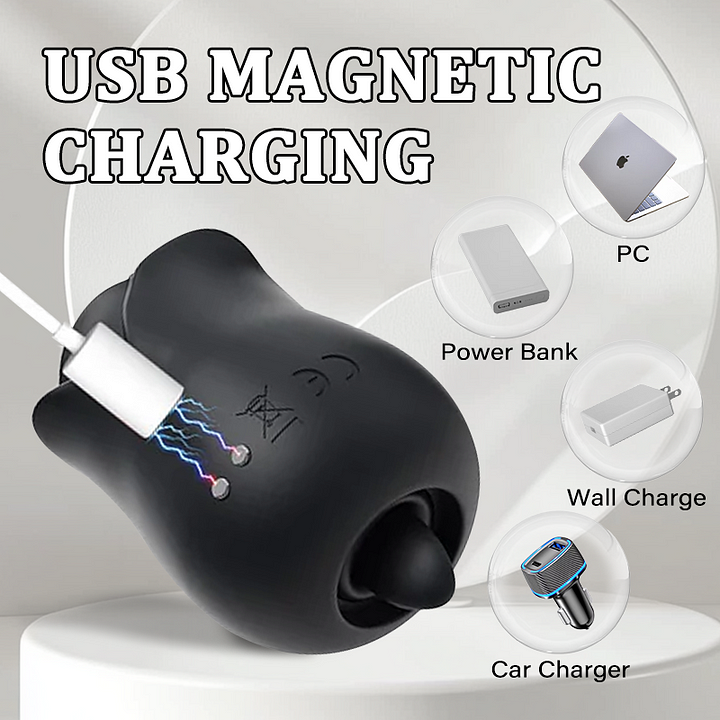 2 in 1 Rose Sucking & Tongue Licking Black Rose Toy-IntimiLife