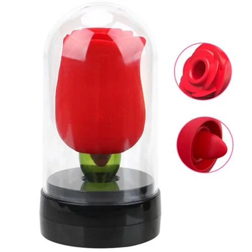 Rose toy with USB magnetic charger showing charging connection