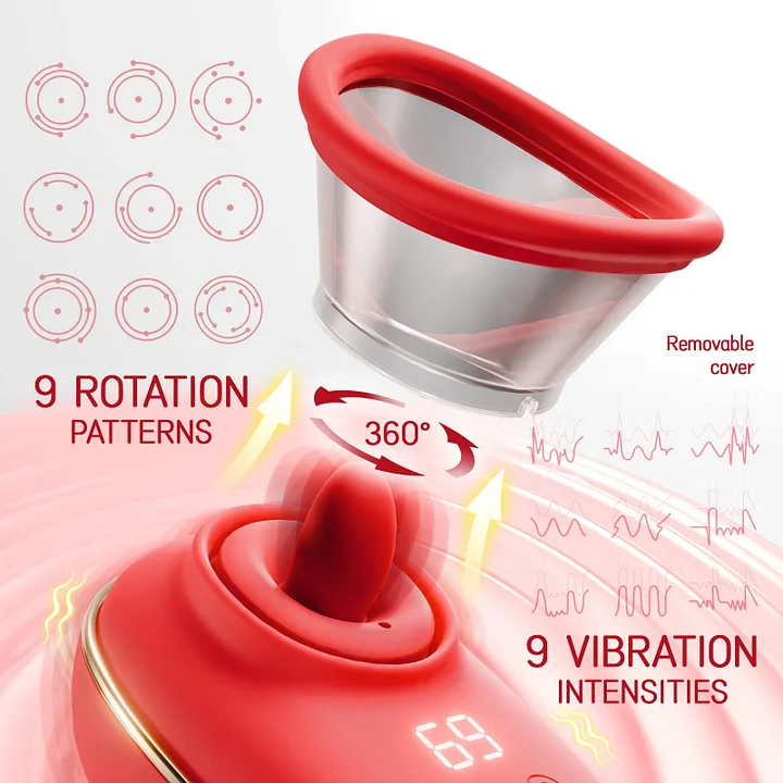 Clitoral stimulator with 9 vibration modes and removable suction cup
