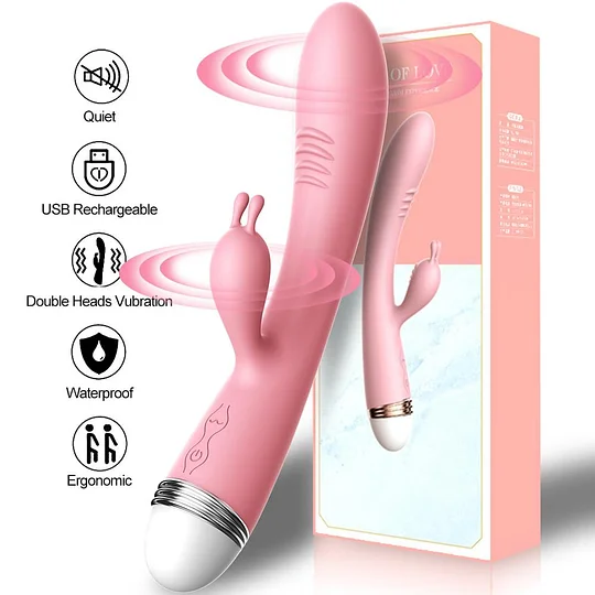 Vibrator with USB charging cable showing rechargeable feature